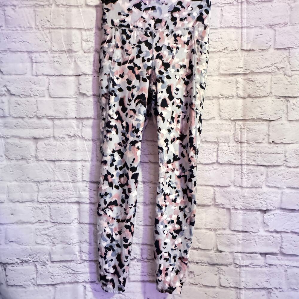 AVIA PINK/GRAY/Black Spotted Ankle length Women’s Leggings SZ S